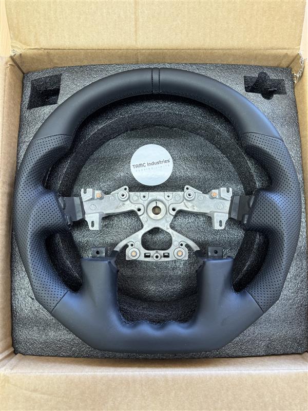 Sports Black Leather Steering Wheel