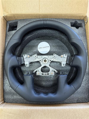 Sports Black Leather Steering Wheel