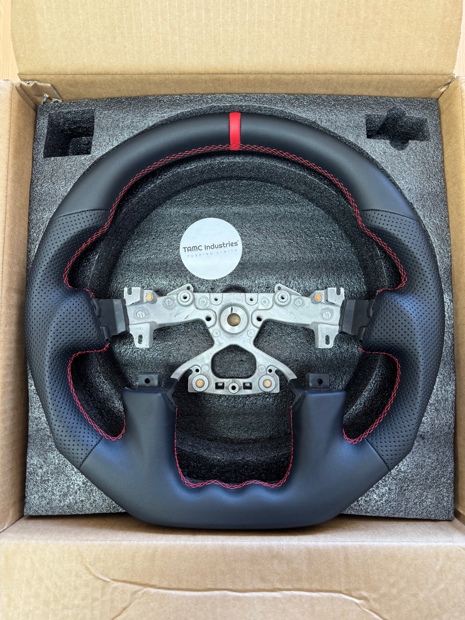 Sports Black Leather Steering Wheel – Nissan Y62 Patrol