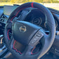 Sports Black Leather Steering Wheel – Nissan Y62 Patrol
