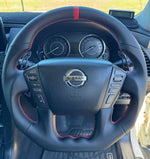 Sports Black Leather Steering Wheel – Nissan Y62 Patrol